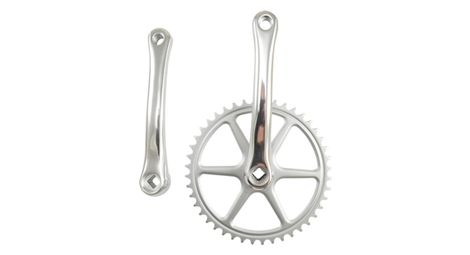 Pedalier monovitesse city 44d l170 lasco alu argent 3.32 (axe carre)