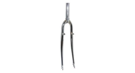 Fourche vtc 700x35 rigide cintree acier chrome avec tasseaux pivot lisse 11-8-28,6 exterieur 300mm