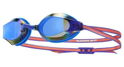 Lunettes de natation tyr blackops racing miroir bleu/corail femme