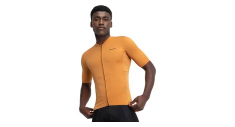 Maillot vélo manches courtes en tissu recyclé homme cyclisme m6r apricot orang