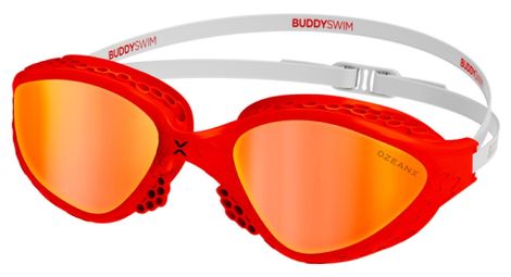 Gafas de natación BuddySwim OzeanX Rojo-Blanco/Naranja Espejo