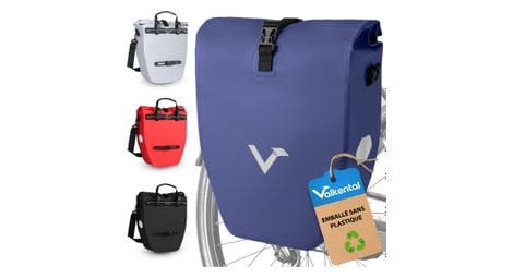 Valkbasic - sacoche de porte-bagages grande et étanche - bleu