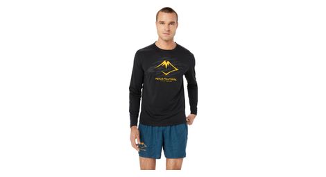 Maillot de manga larga asics fujitrail logo negro naranja