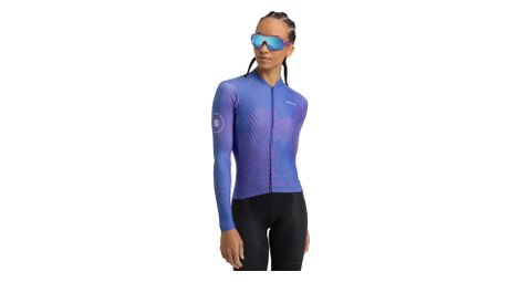 Maillot vélo manches longues femme cyclisme m2 quantum bleu