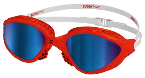 Gafas de natación BuddySwim OzeanX Rojo-Blanco/Azul Espejo