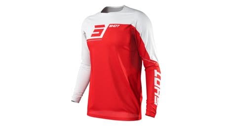 Maillot manches longues enfant shot rogue revolt rouge blanc