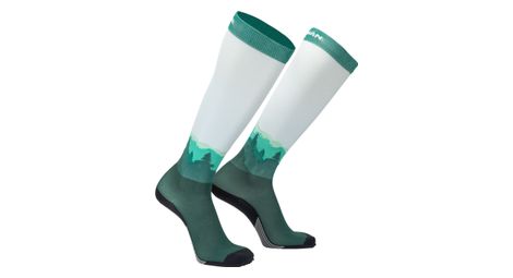 Calcetines de compresión estampados nathan speed hasta la rodilla blanco/verde