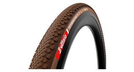 Pneu Gravel Vittoria Terreno Pro T50 Mixed Gravel Race 700 mm Tubeless Ready Souple Anti-Puncture Belt Race Formulation Marron Natural Flancs Beiges