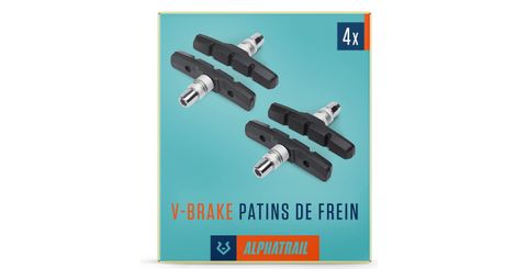 Alphatrail patins de frein v-brake – lot de 2 paires (4 patins), 70 mm, compatibles shimano/sram/tektro