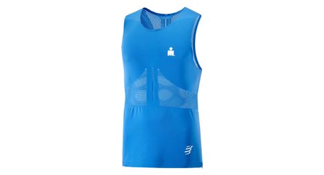 Camiseta de tirantes compressport ironman dazzle azul