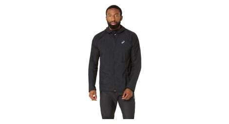 asics road packable windbreaker jacket black homme