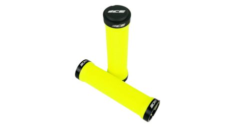 Paire de grips ice lock-on diamond jaune fluo/noir