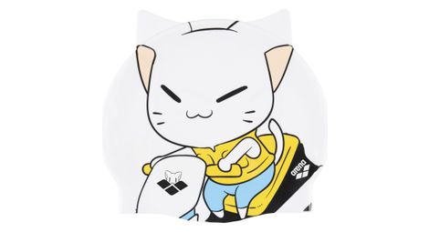 Arena kids silicone kinder-badekappe weiß gelb