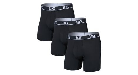 Boxer Saxx Essential Performance Mesh Brief Fly Nero Uomo (Confezione da 3)