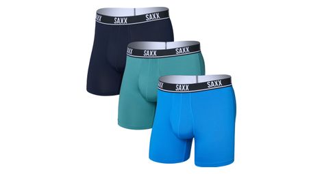 Boxer Saxx Essential Performance Mesh Brief Fly Blu Uomo (Confezione da 3)