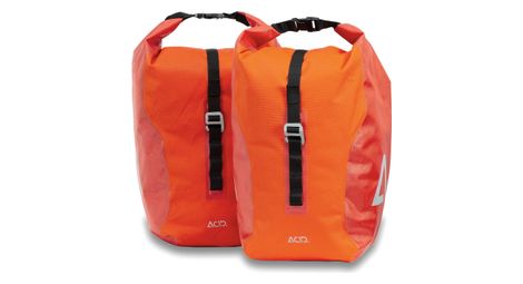 Acid city 20/2 rt smlink 40l (2x20l) coppia di borse da bicicletta rosso fiamma arancione