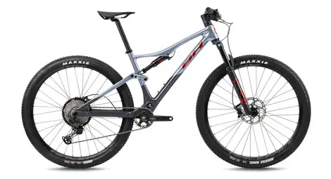 Bh lynx race lt 6.5 shimano deore/xt 12v 29'' argento/rosso mountain bike a sospensione totale