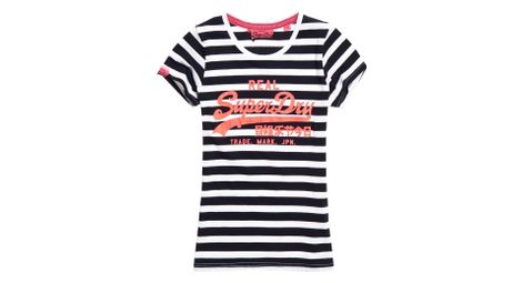 T shirt superdry vintage logo stripe navy stripe