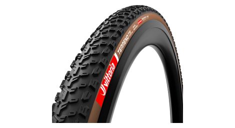 Vittoria Terreno T70 Gravel a granulometria grossa per gare di resistenza, 700 mm, tubeless ready, pieghevole, cintura antiforatura, mescola Endurance, grafene, fianchi marroni