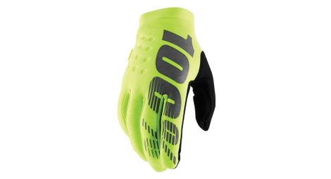 Paire de gants 100 brisker fluo jaune