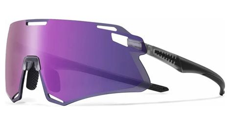 Lunettes de cyclisme légères- Gris transparent + lentille HD violet