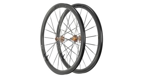 Paire de roues Progress Orbit 380 Noir/Light Bronze | 12x100/12x142 mm | Center Lock | Rayon Carbone