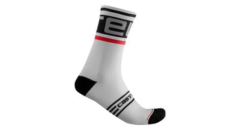 Paire de chaussettes castelli prologo 15 blanc noir