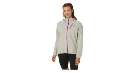 Chaqueta impermeable asics fujitrail para mujer rosabeige