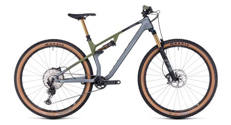 Cube ams one11 c:68x tm 29 volledig geveerde mtb shimano xt 12s 29'' flash grey olijfgroen 2023