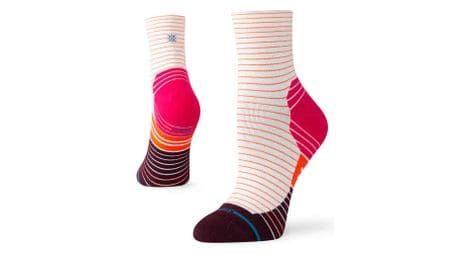 Chaussettes stance performance micro light quarter blanc / rose