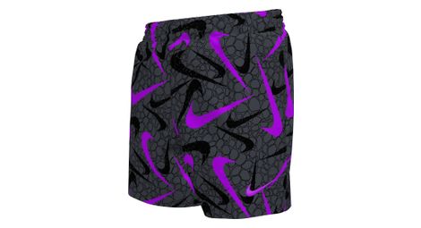 Costume da bagno Nike Swim Breaker Pebble AOP 4'' Nero/Viola da ragazzo