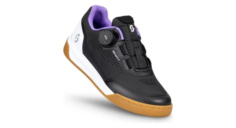 Zapatillas de pedales planos para mujer scott volt evo flat boa negro/blanco