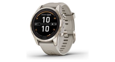 Montre de sport garmin fenix 7s pro sapphire solar titane beige or