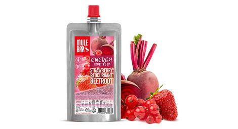 Mulebar vegan fruit pulp pouch fresa redcurrant beetroot 65 g