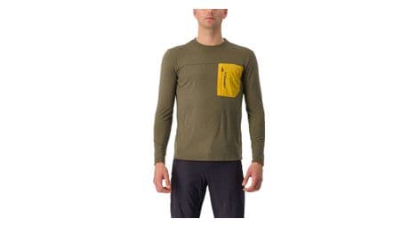 Castelli unlimited merino langarmtrikot khaki/gelb