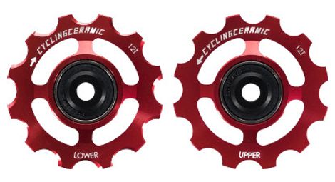 Cyclingceramic pulley wheels für shimano 12v 9200/8200 rot