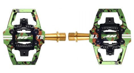 Par de pedales HT Components T2T Camo Verde