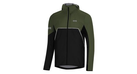 Wasserdichte running-jacke gore wear r7 gore-tex partial khaki/schwarz