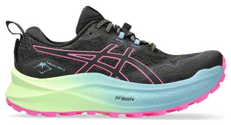 Asics trabuco max 2 negro rosa verde zapatillas de trail para mujer