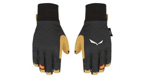Guantes largos de invierno salewa ortles durastretch merino negro/amarillo
