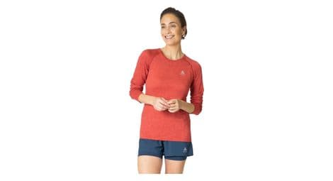Camiseta de manga larga para mujer odlo essential seamless rojo