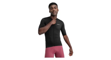 Maillot vélo manches courtes en tissu recyclé homme cyclisme m6r zero noir
