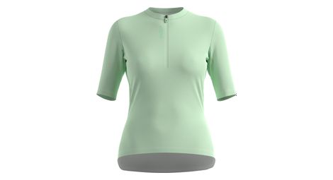 Maillot vélo manches courtes femme odlo essential 1/2 zip vert