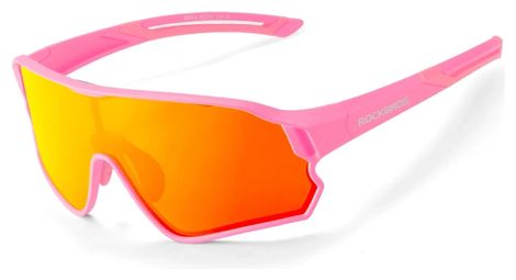 Lunettes de vélo polarisées rockbros pour enfants de 8 à 14 ans - rose