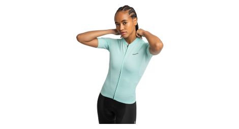 Maillot vélo manches courtes en tissu recyclé femme cyclisme m6r fresh turquoi