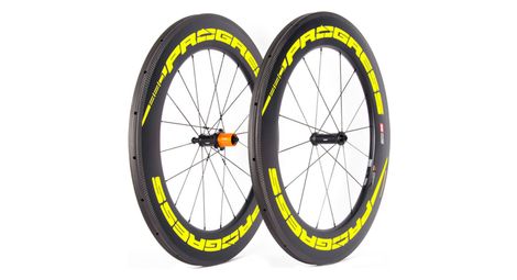 Paire de roues progress space boyau jaune | 9x100/9x130 mm | patins | sram xdr