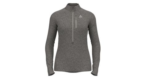 Polaire thermique 1 2 zip odlo tencia gris femme