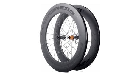 Paire de roues progress space disc noir | 12x100/12x142 mm | center lock | shimano