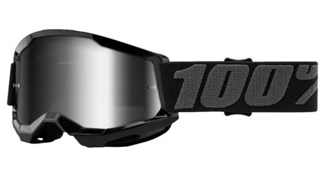 Masque enfant 100 strata 2 youth noir ecran mirror silver