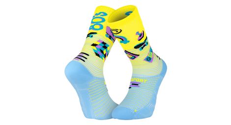 Chaussettes BV Sport Run Marathon Générations 80s Collector Jaune/Bleu